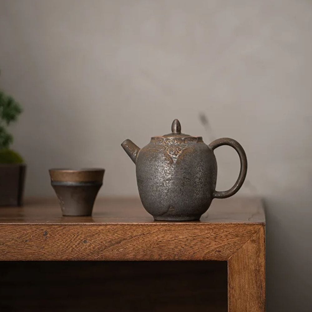 Théière japonaise en céramique émaillée 200 ml artisanale