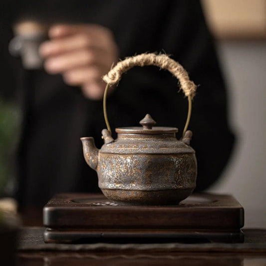 Théière japonaise en céramique émaillée 200 ml artisanale